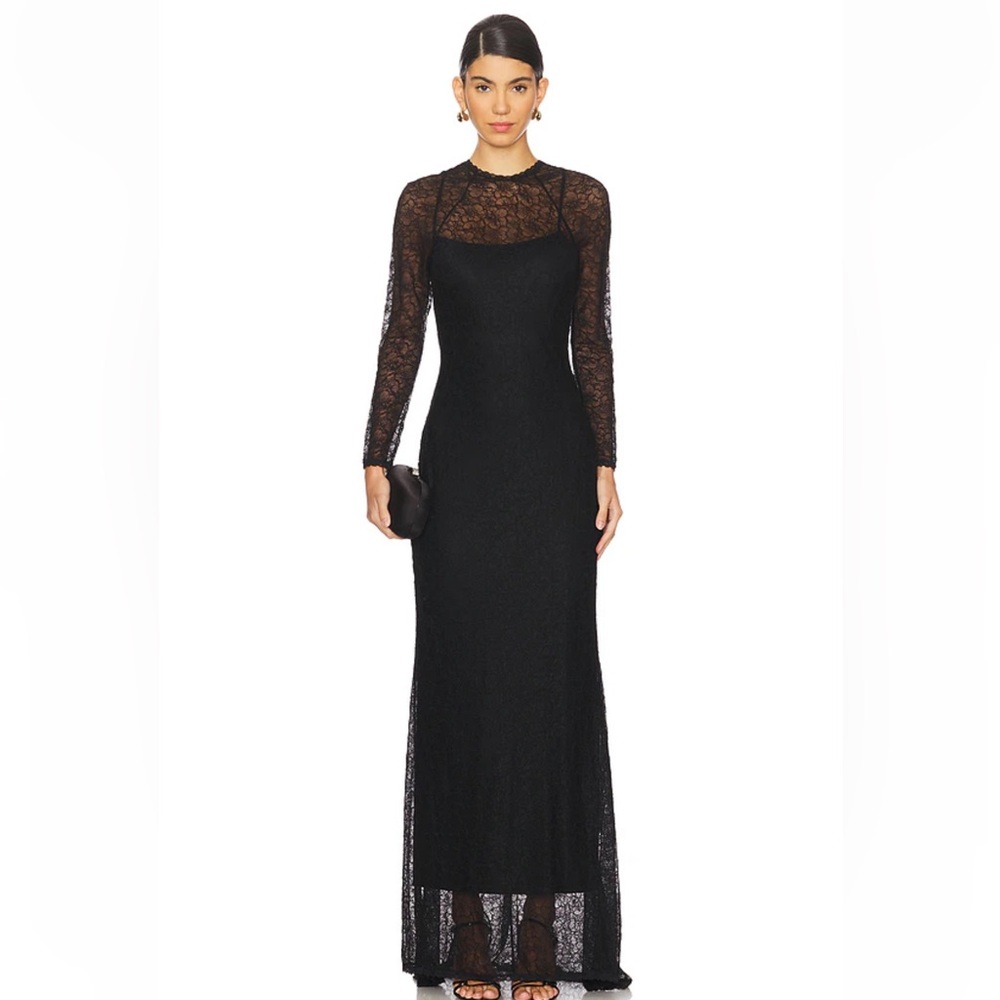 Simkai black lace gown